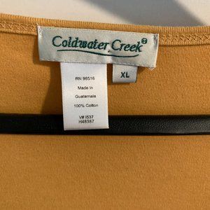 COLDWATER CREEK WOMENS GOLD TOP TEE SHIRT XL